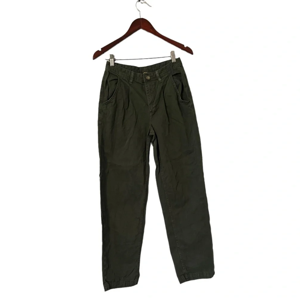 FREE PEOPLE Pleated Dockers Baggy Khaki Cargo Pants Jeans Trousers